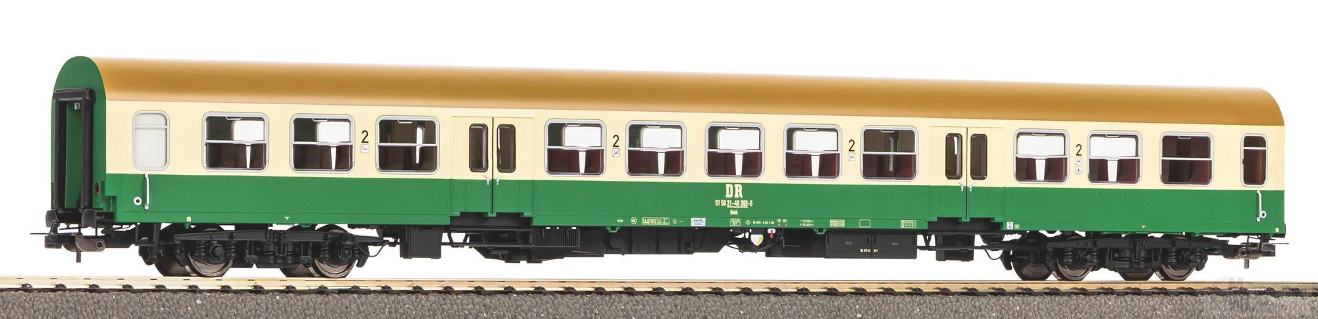 Piko 28004 - Mitteleinstiegswagen DR Ep.IV 2.Kl. beige-grün 1.Betr.Nr. H0/GL