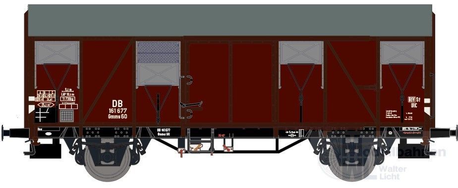 Exact Train 21000 - Güterwagen gedeckt DB Ep.III Gmms 60 H0/GL Exact Train 21000 - Güterwagen gedeckt DB Ep.III Gmms 60 H0/GL