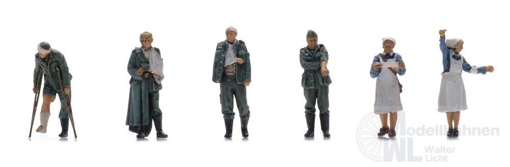 ARTITEC b.v. 5870112 - WM verwundete Soldaten + Krankenschwester Fertigmodell H0 1:87