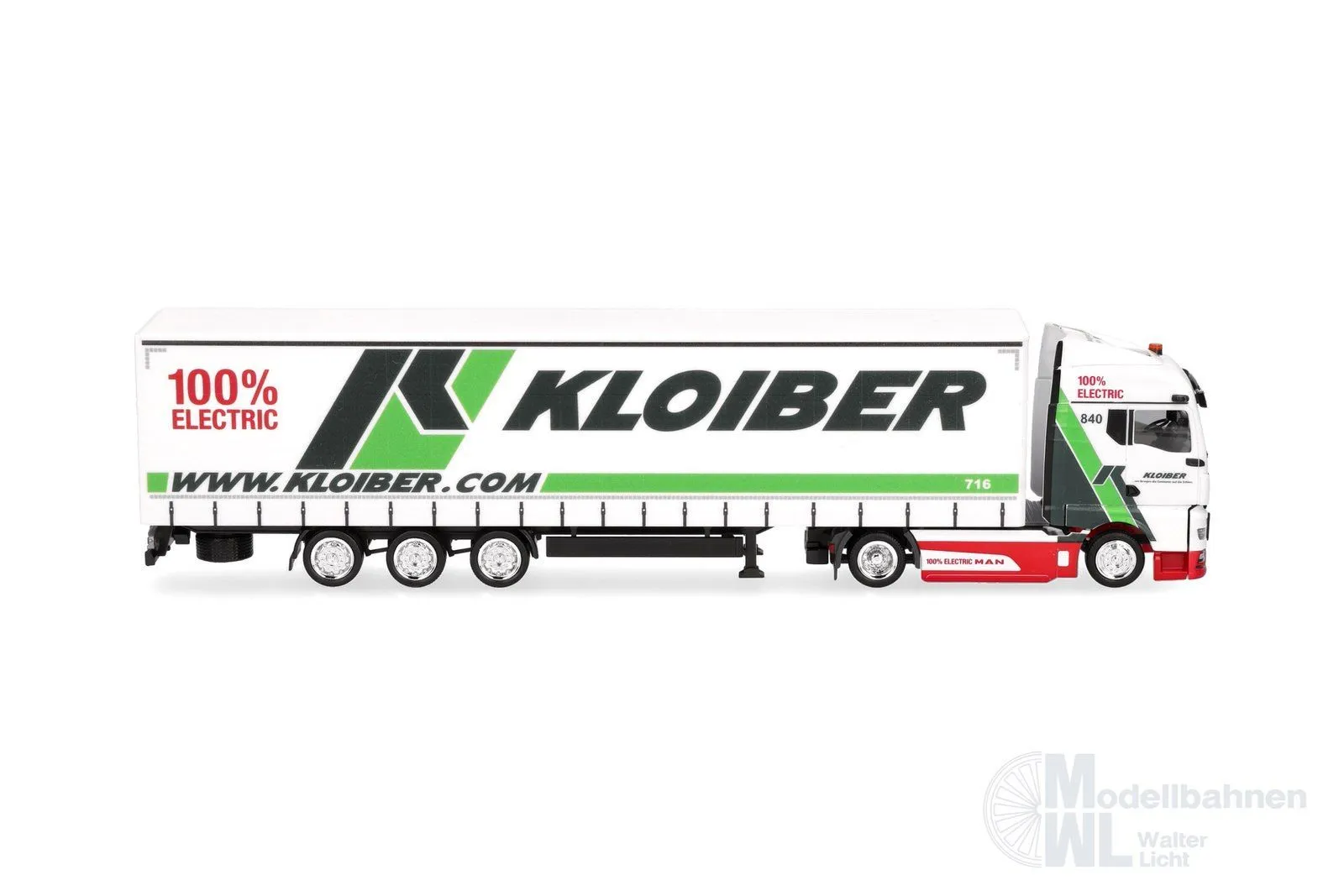 Herpa 321365 - MAN eTGX GM Jumboplanen-Sattelzug Kloiber H0 1:87
