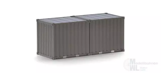 Herpa 747110 - 10ft Container Heer 2x braungrau H0 1:87