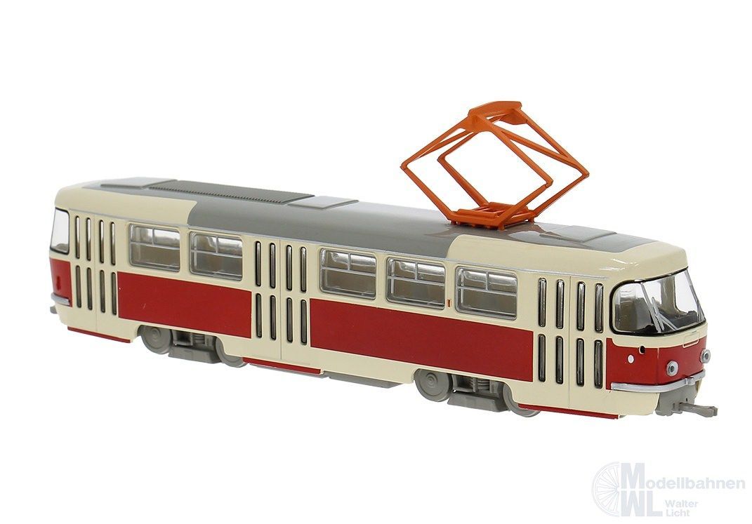 Brekina 64500 - Tatra Straßenbahn hellbeige/rot H0 1:87