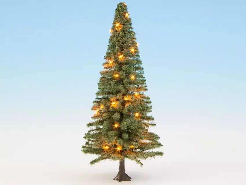 Noch 22131 - Beleuchteter Weihnachtsbaum grün, mit 30 LEDs, 12 cm hoch 0/H0/TT