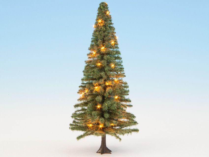 Noch 22131 - Beleuchteter Weihnachtsbaum grün, mit 30 LEDs, 12 cm hoch 0/H0/TT