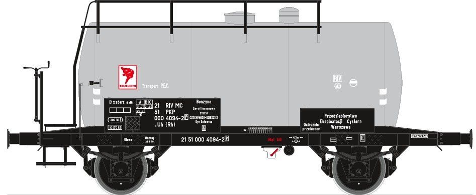 EX20647-1 Exact Train 20647 - Kesselwagen PKP Ep.IV Benzin grau H0/GL