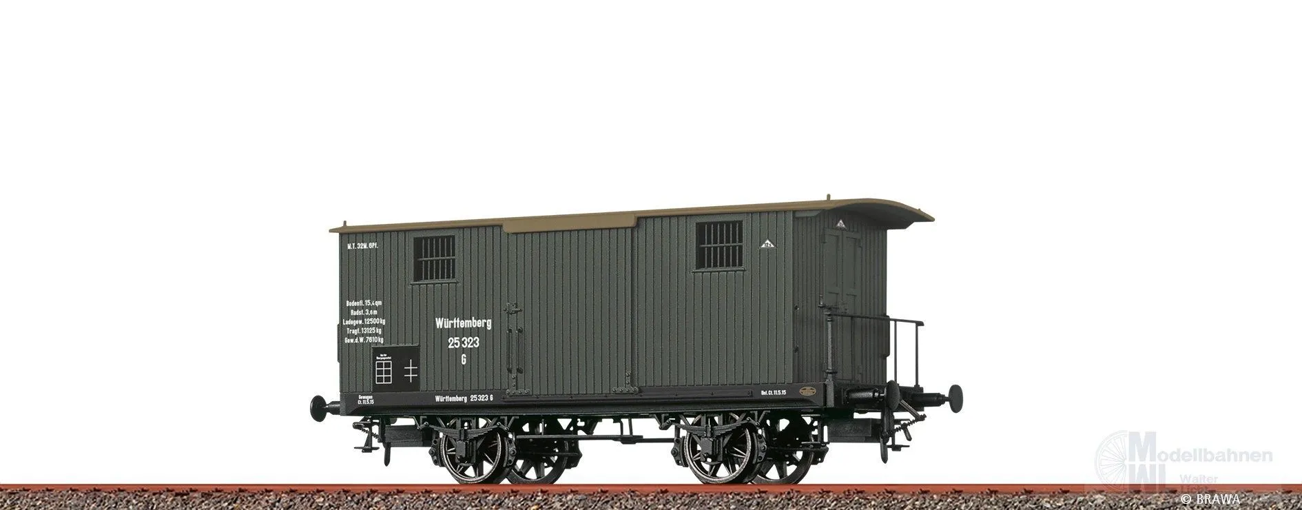 Brawa 47727 - Güterwagen gedeckt K.W.St.E. Ep.I Typ G H0/GL
