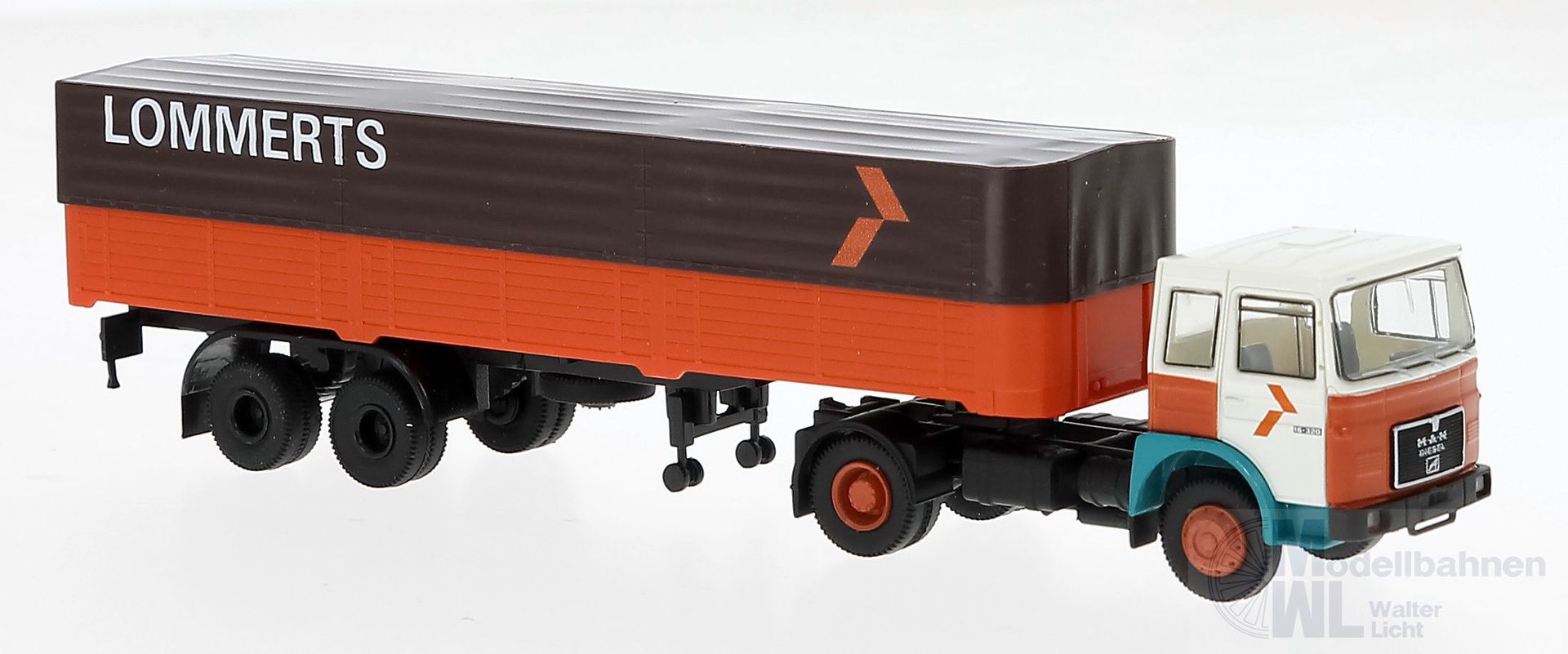 Brekina 78162 - MAN F7 Pritsche/Plane-Sattelzug Lommerts (NL) H0 1:87 Brekina 78162 - MAN F7 Pritsche/Plane-Sattelzug Lommerts (NL) H0 1:87