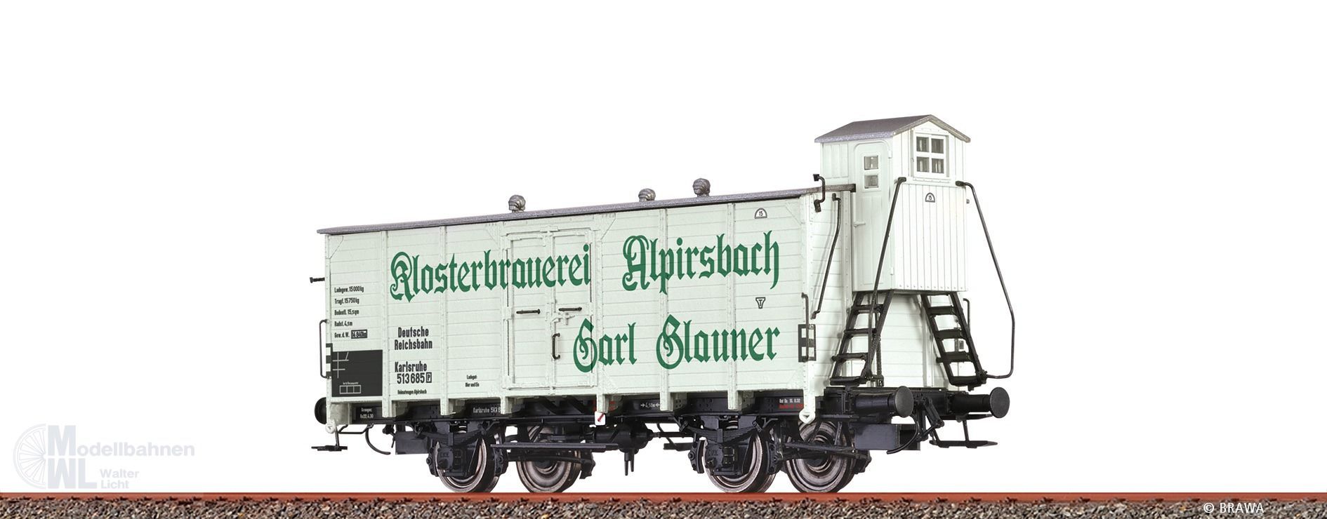 Brawa 49879 - Bierwagen DRG Ep.II Alpirsbach Karlsruhe 513 686 H0/GL