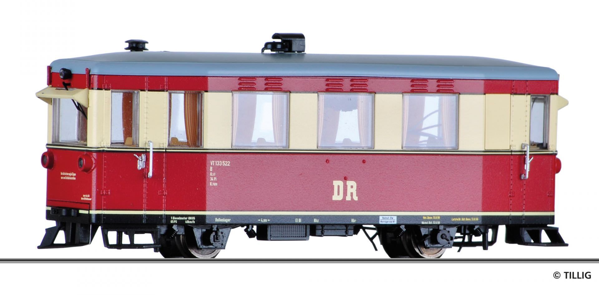 Tillig 02940 - Triebwagen VT 133 522 DR Ep.III H0m Tillig 02940 - Triebwagen VT 133 522 DR Ep.III H0m