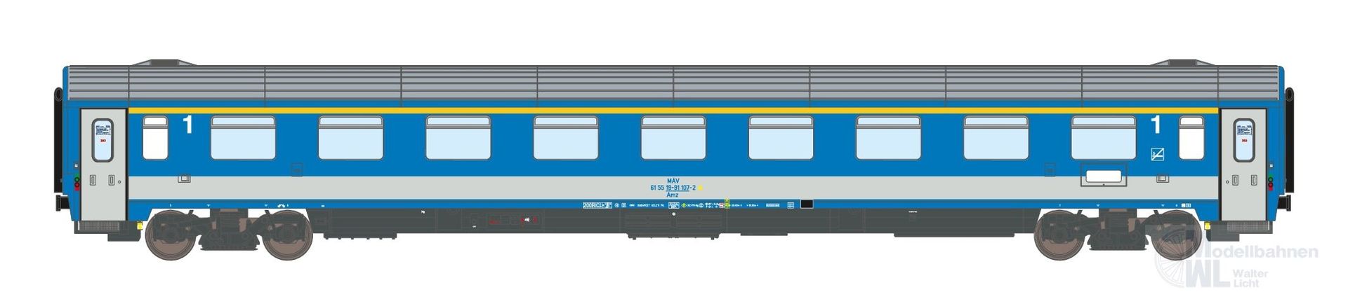 ASM 195505 - Personenwagen MAV Ep.V Amz 19-91 1.Kl. EC25/24 N 1:160 ASM 195505 - Personenwagen MAV Ep.V Amz 19-91 1.Kl. EC25/24 N 1:160