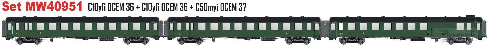 LS Models MW40951 - Personenwagen Set SNCF Ep.IIIa OCEM H0/GL