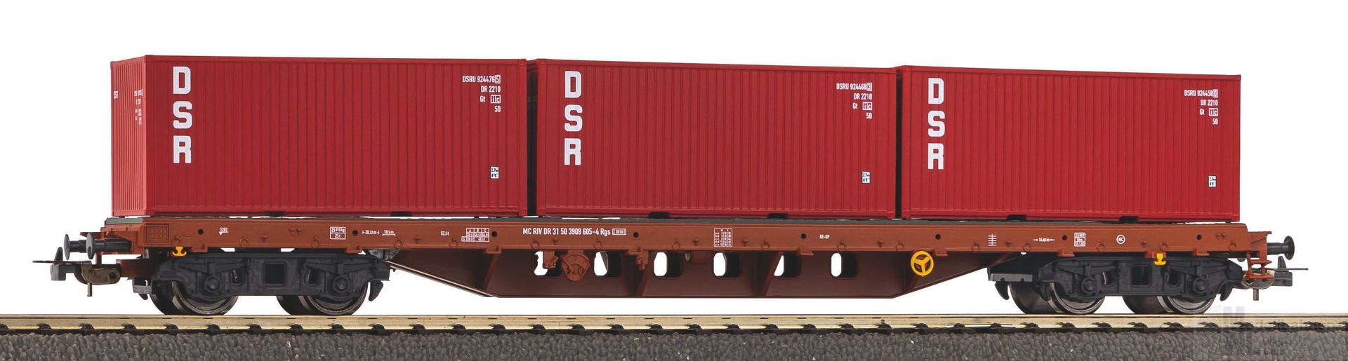 Piko 24500 - Containertragwagen DR Ep.IV beladen mit 3 DSR Containern H0/GL