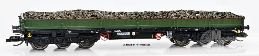 NPE NW52947 - Schwerlastwagen DR Ep.IV Samms 4860 grün bel. Mit Schotter TT 1:120