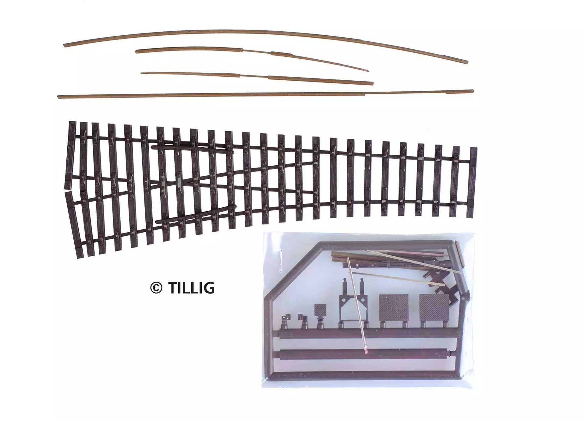 Tillig 85422 - Bausatz Weiche links Herzstückwinkel 15° H0/GL