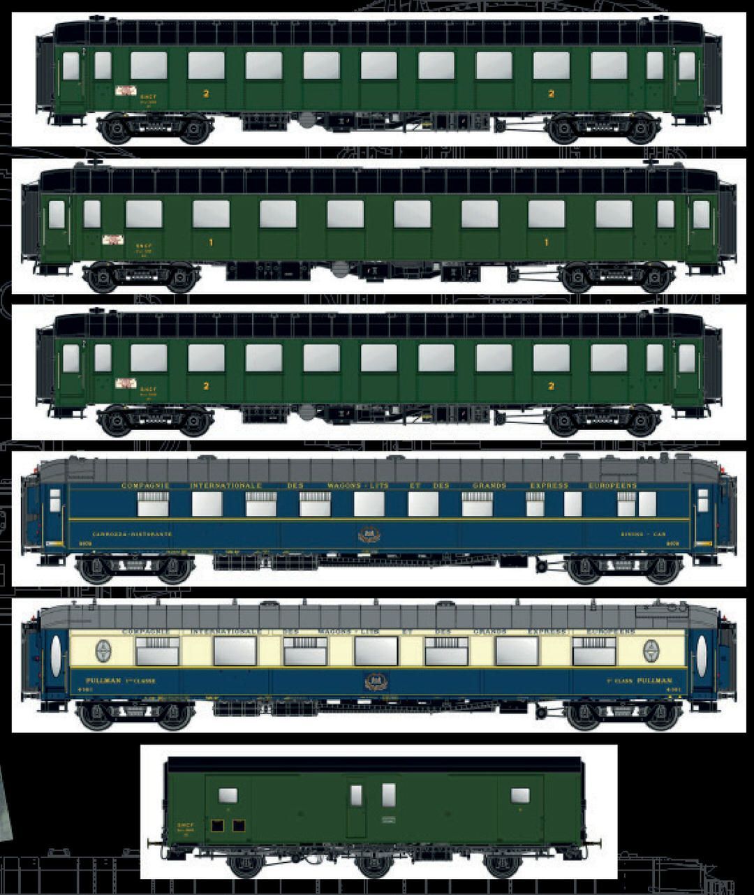 LS Models MW1002 - Personenwagen Set Mistral 1950 Paris-Nice 6.tlg. H0/GL