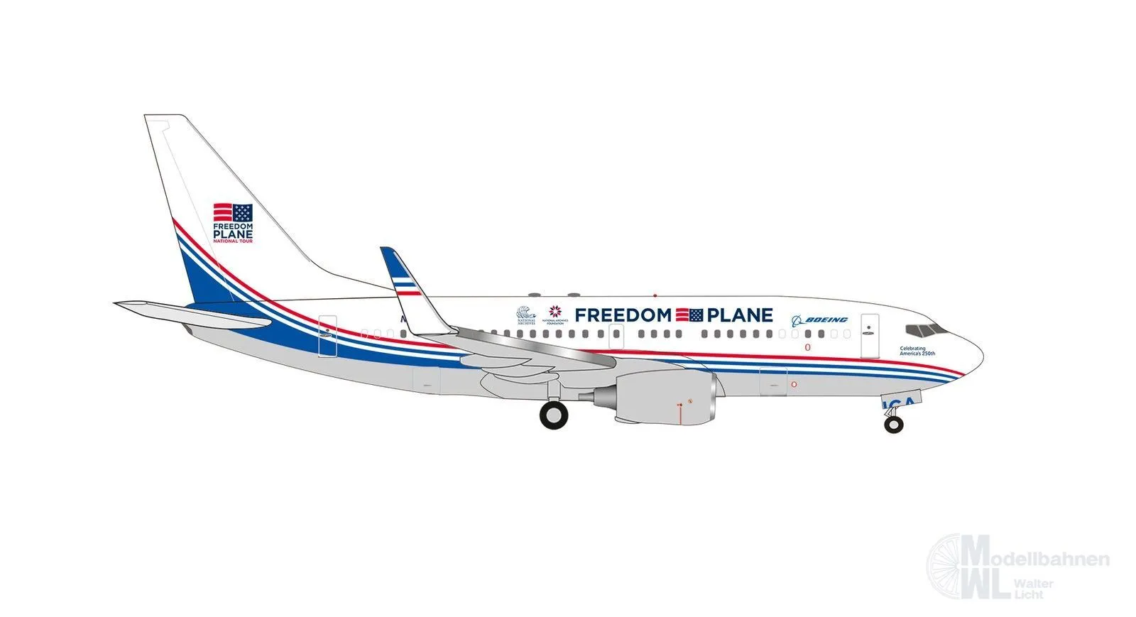 Herpa 539890 - Boeing 737-700 BBJ Freedom Plane 1:500