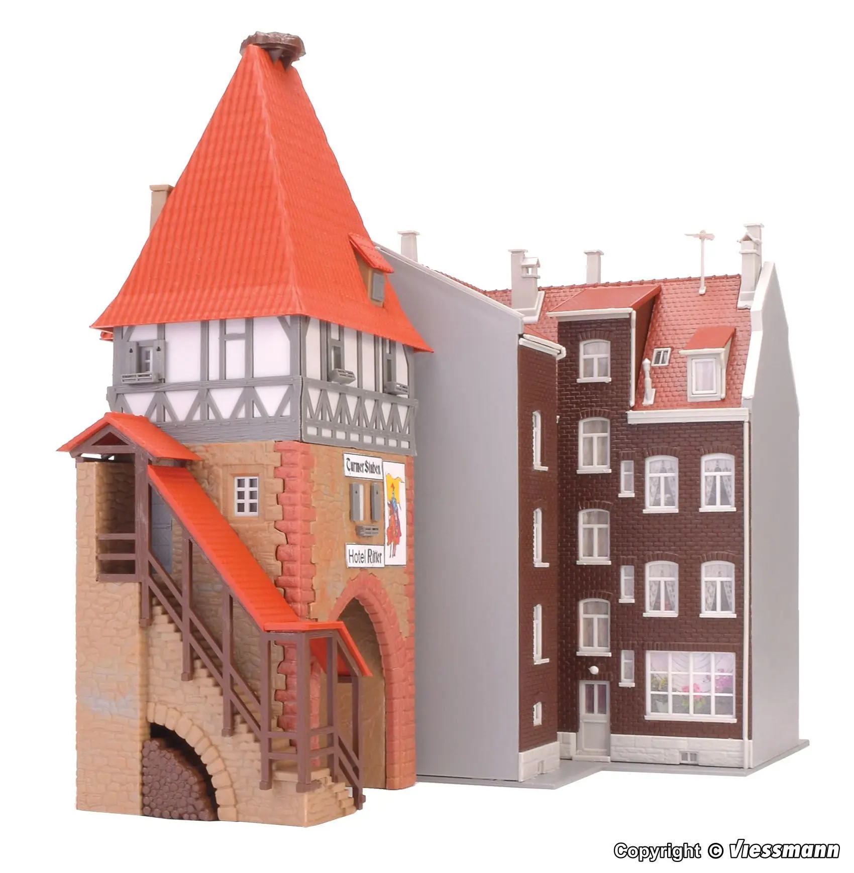 Kibri 12507 - Hotel Ritter mit Stadttor H0 1:87