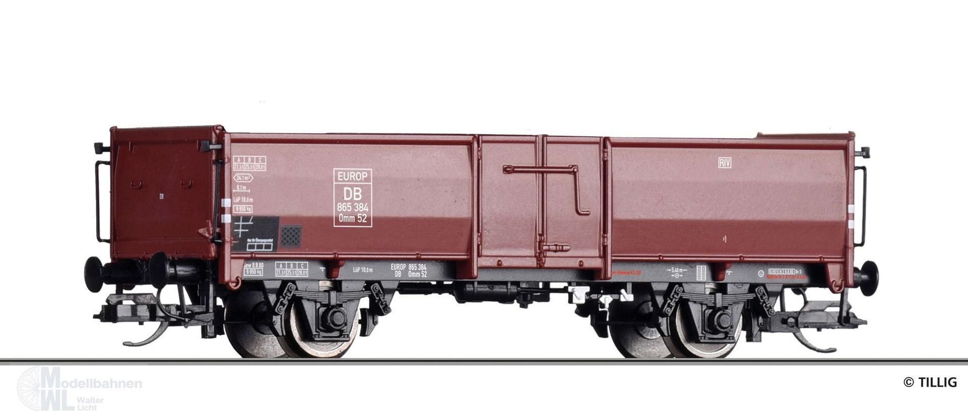 Tillig 14032 - Güterwagen offen DB Ep.III Omm 52 TT 1:120