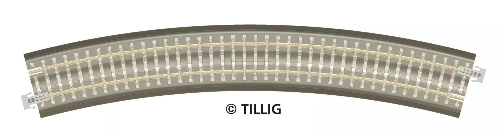 Tillig 83770 - Bettungsgleis Gleis gebogen R 396 mm/30° grau TT 1:120