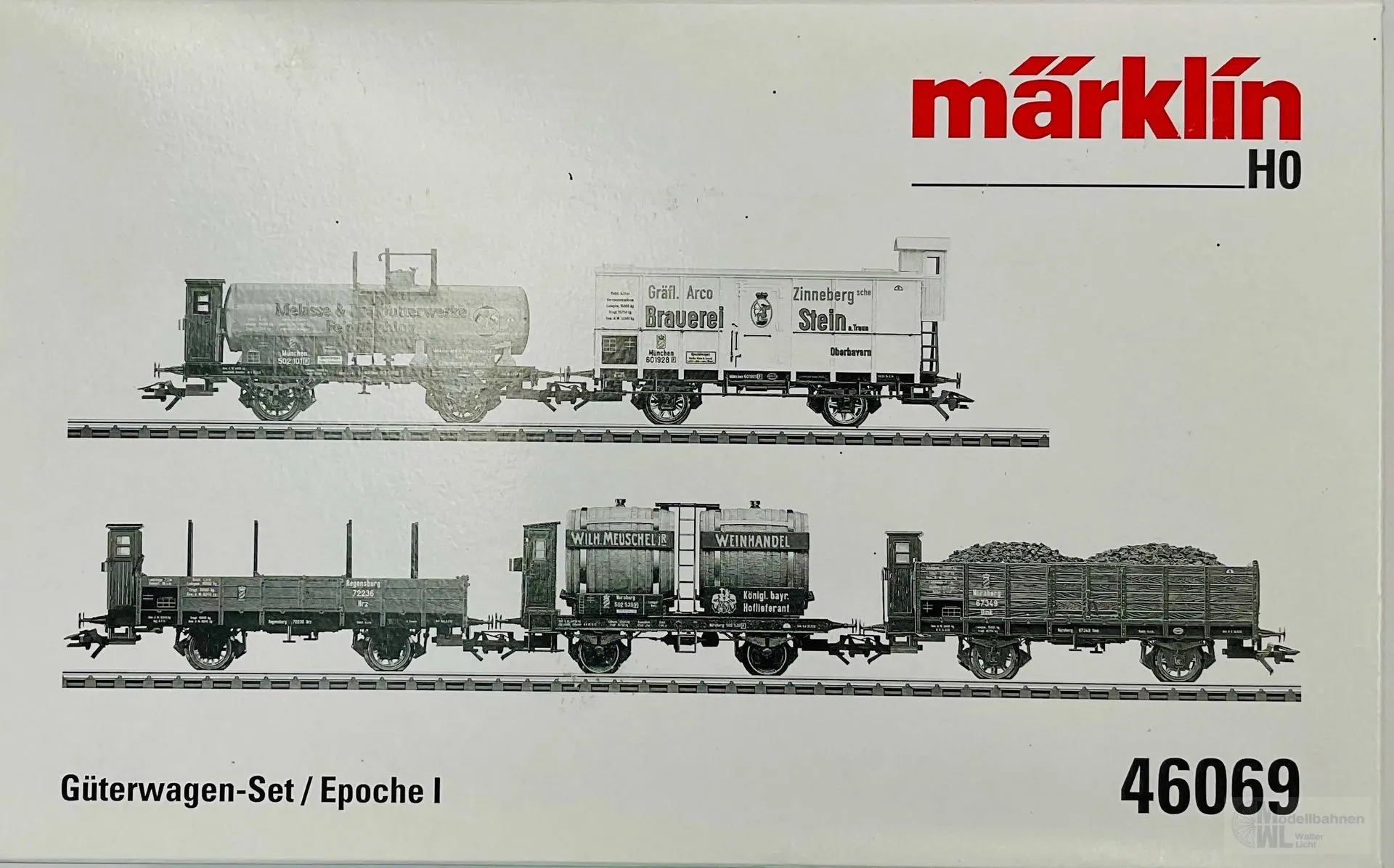 Märklin 46069 - MÄRKLIN - Güterwagen-Set K.Bay.Sts.B. Ep.I 5.tlg. H0/WS