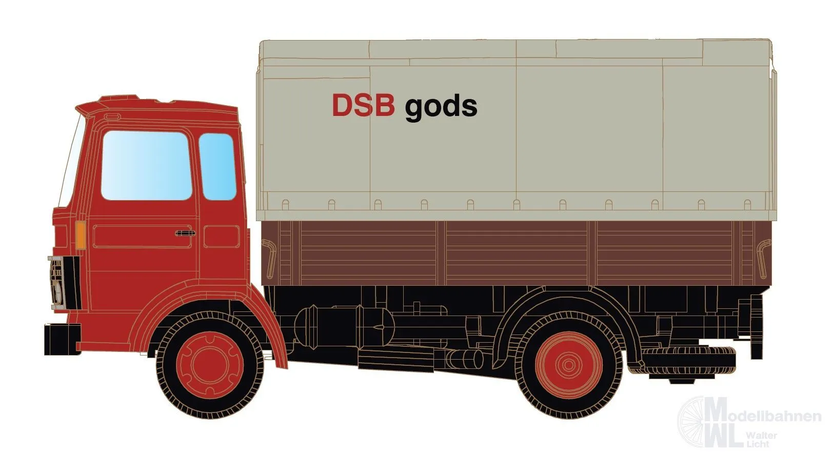 Lemke Minis 4883 - Volvo F4/6 mit Pritsche/Plane DSB (DK) N 1:160