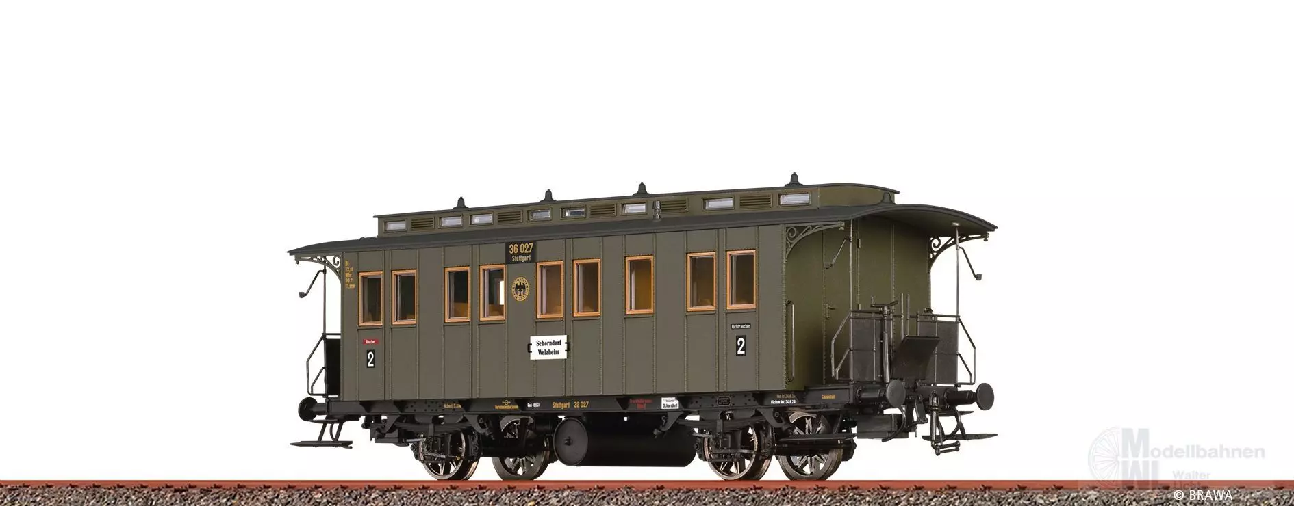 Brawa 45621 - Personenwagen DRG Ep.II Bi 36 027 H0/GL