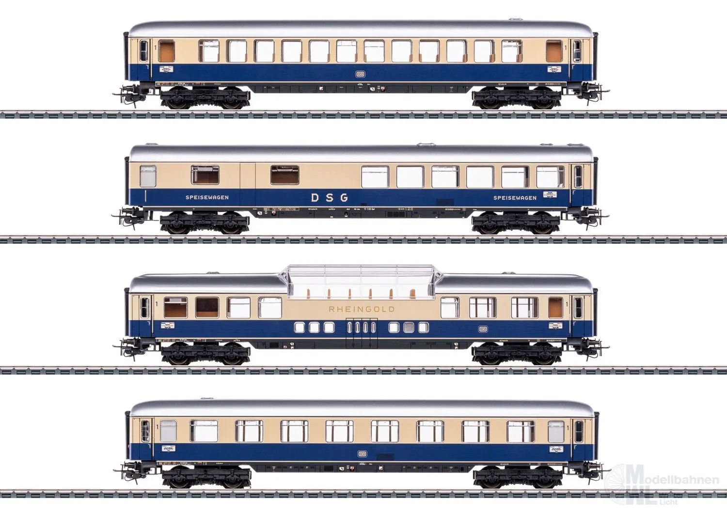 Märklin 40852 - MHI Wagen-Set TEE-Rheingold Tin Plate DB Ep.III 4.tlg. H0/WS
