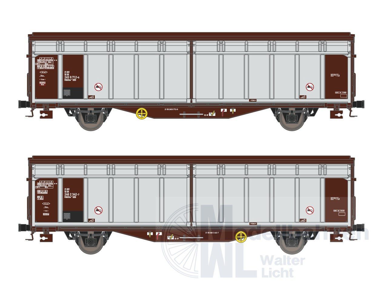 Hobbytrain 24653 - Schiebewandwagen Set DR Ep.IV/V 2.tlg. Hbbillns N 1:160