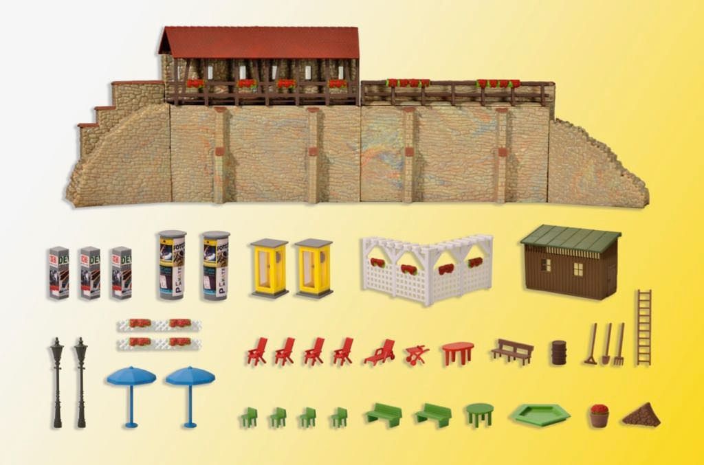Kibri 38916 - Stadtmauer mit Kleingarten in Weil H0 1:87