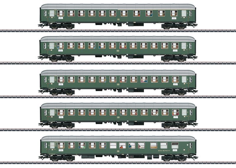 Märklin 43935 - MÄRKLIN - INSIDER Schnellzug WagenSet 1 D96 DB Ep.III H0/WS