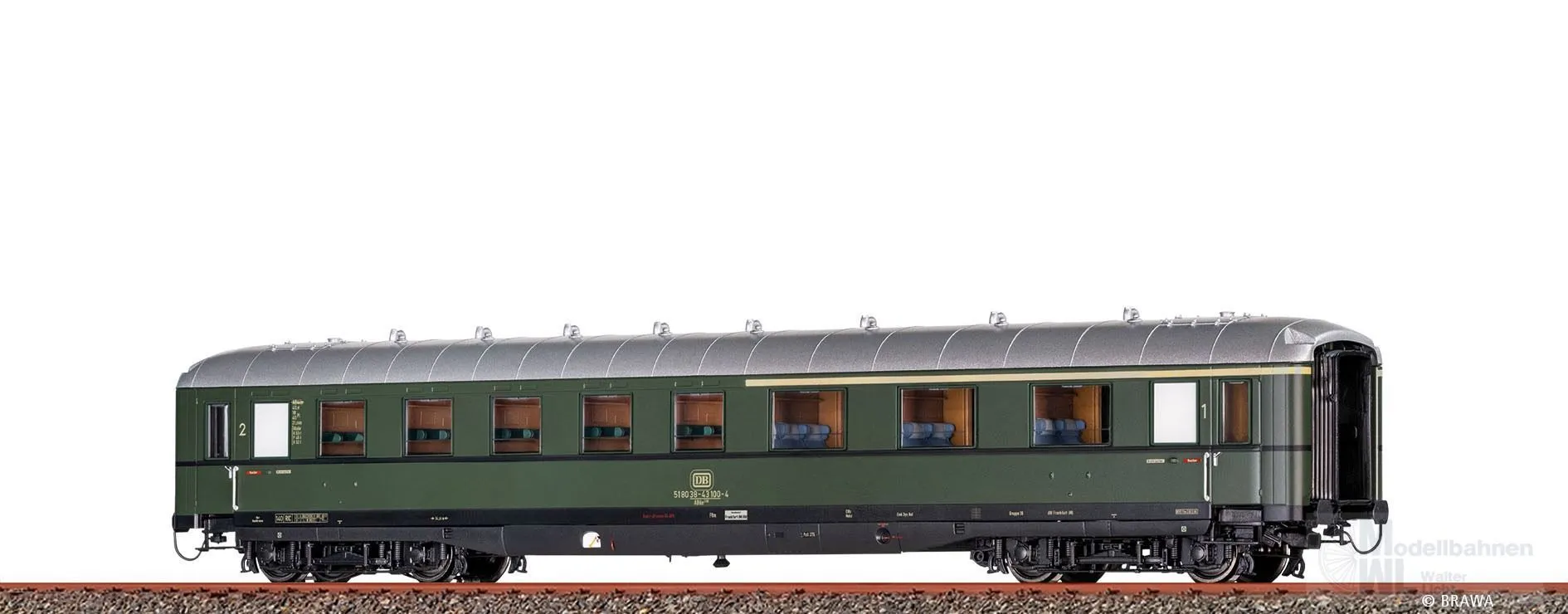 Brawa 58320 - Personenwagen DB Ep.III/IV ABüe336 H0/WS Innenbeleuchtung