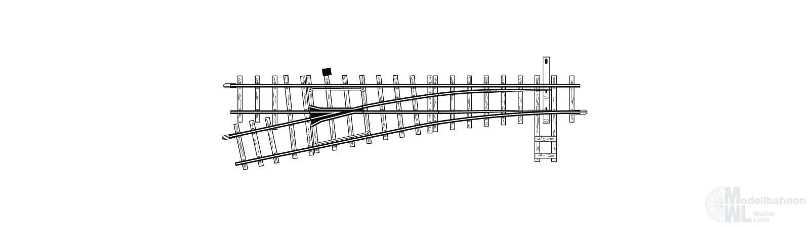 Bemo 4211000 - Weiche links hand 12° 162,3 mm R515 H0m