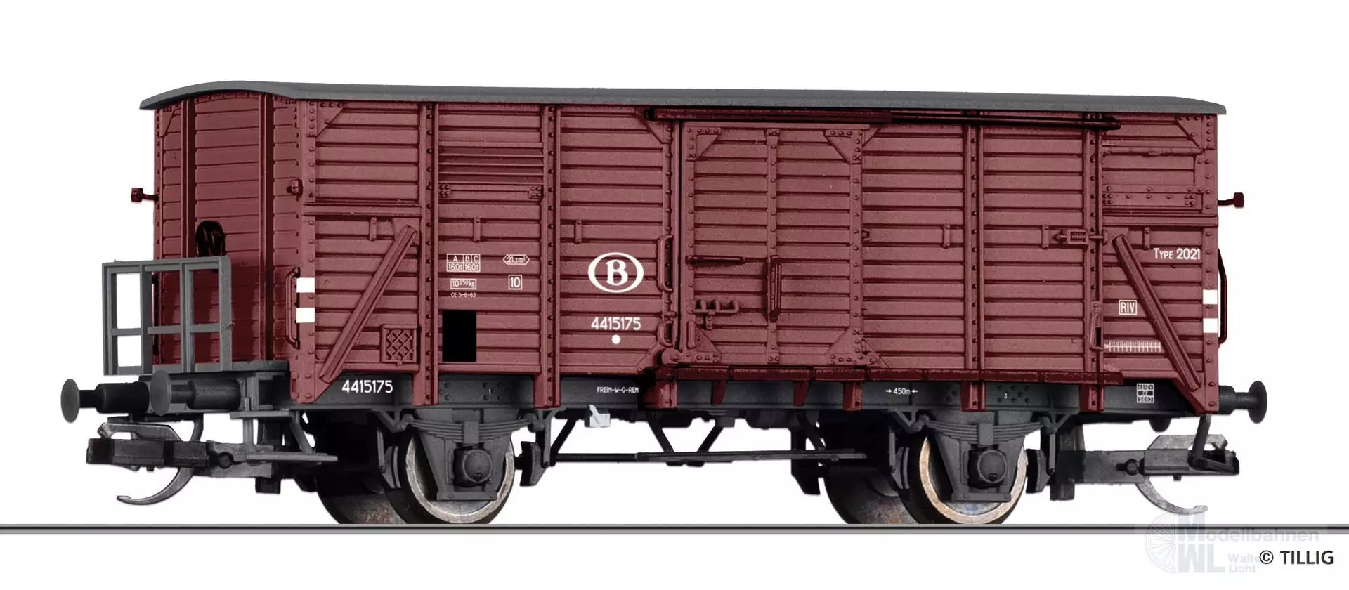 Tillig 17934 - Güterwagen gedeckt SNCB Ep.III TT 1:120