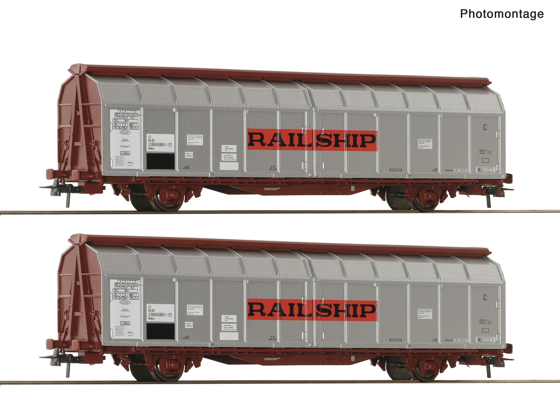 Roco 6600261 - 2er Set Schiebewandwagen Railship DB
