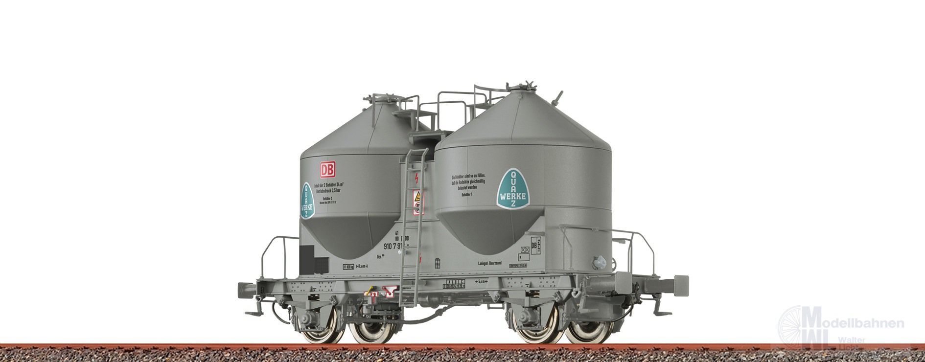 Brawa 50575 - Staubbehälterwagen DB Ep.VI Ucs909 Quarzwerke H0/GL Brawa 50575 - Staubbehälterwagen DB Ep.VI Ucs909 Quarzwerke H0/GL