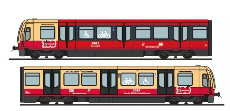 Lemke Minis 90487 - Standmodell BR 481 DBAG/S-Bahn Berlin 100 Jahre Version 2 TT 1:120