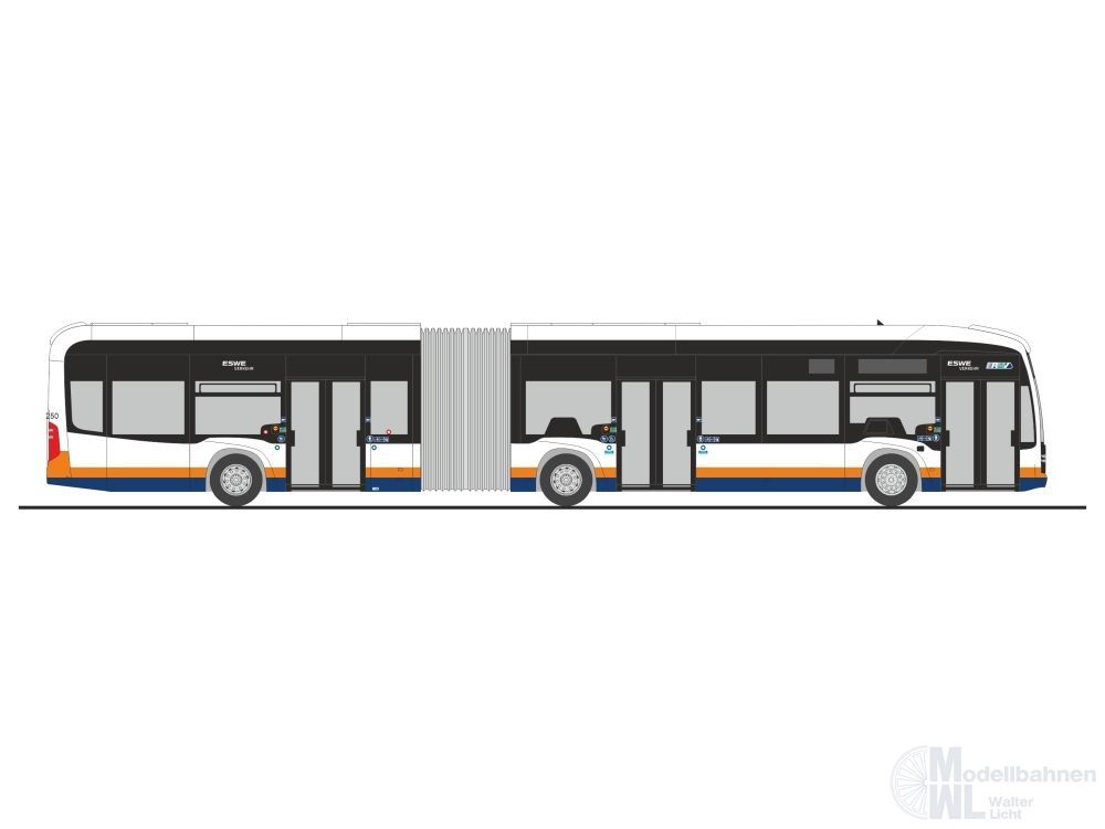 Rietze 77636 - Mercedes-Benz eCitaro G ESWE Wiesbaden H0 1:87 Rietze 77636 - Mercedes-Benz eCitaro G ESWE Wiesbaden H0 1:87