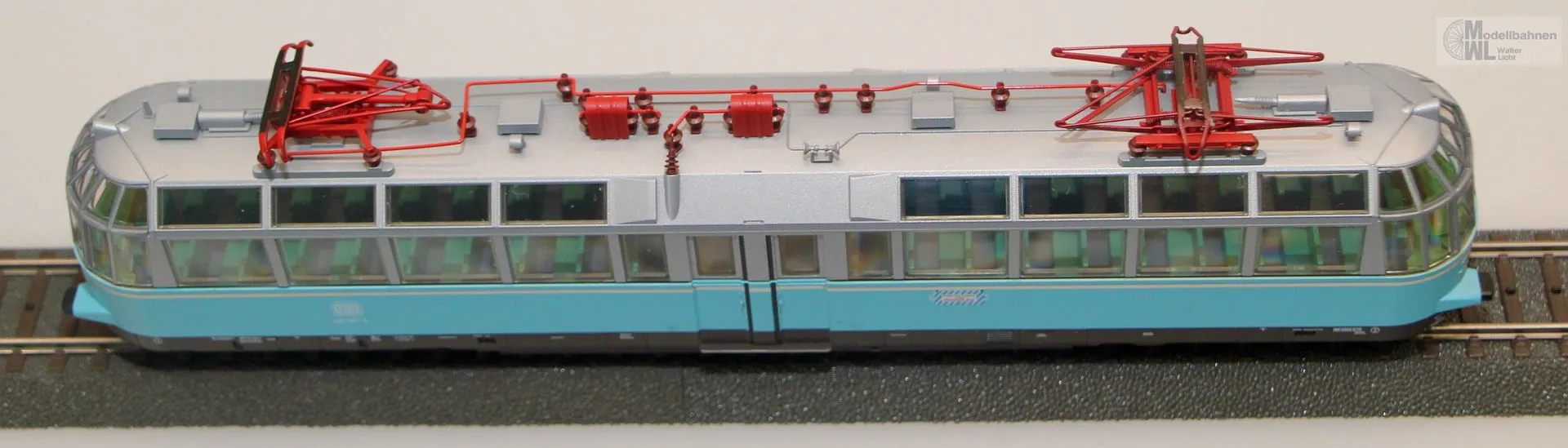 Märklin 37580 - MÄRKLIN - Aussichtstriebwagen BR 491 DB Ep.IV hellblau H0/WS Sound mfx
