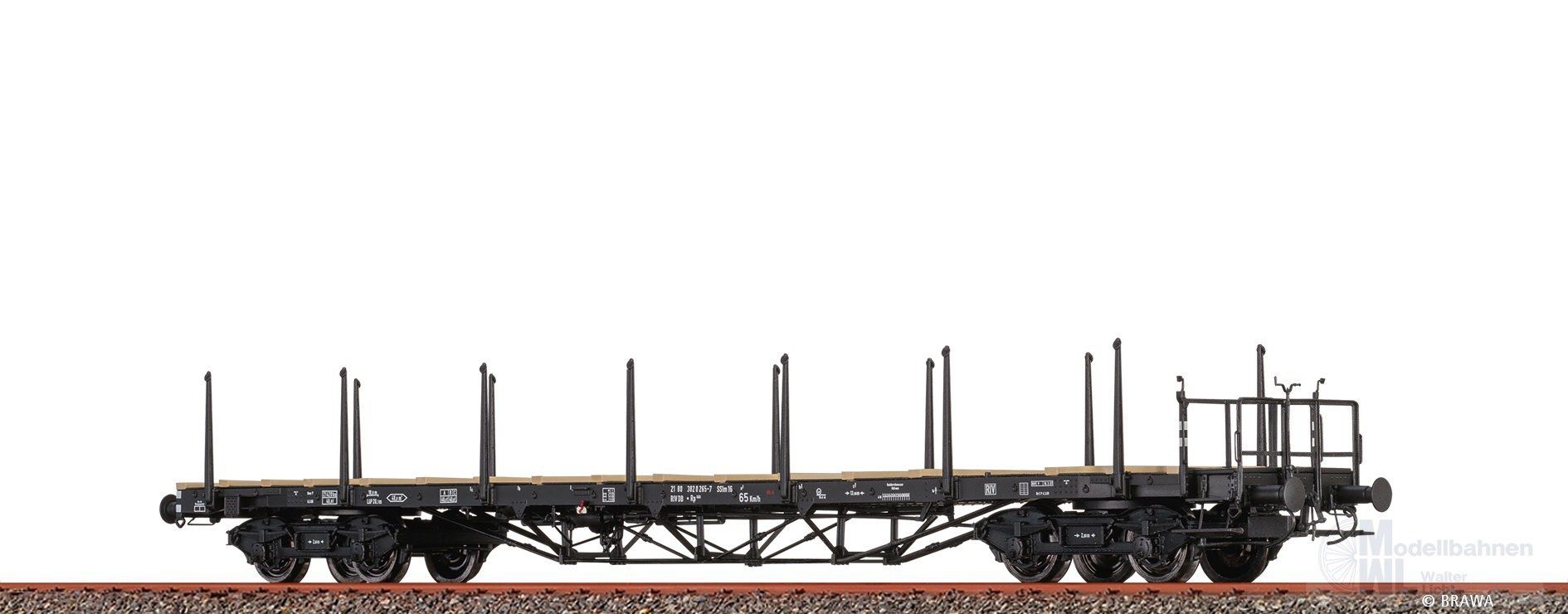 Brawa 50652 - Drehgestellflachwagen DB Ep.IV Rp 668 ohne Bremserhaus H0/GL Brawa 50652 - Drehgestellflachwagen DB Ep.IV Rp 668 ohne Bremserhaus H0/GL