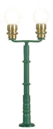 Viessmann 6502 - Kugelleuchte zweiflammig, grün, LED warmweiß N 1:160