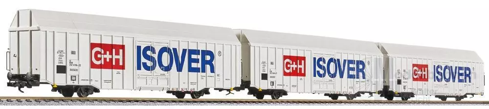 Liliput 230159 - Großraumgüterwagen Set DB Ep.V 3.tlg. ISOVER H0/GL