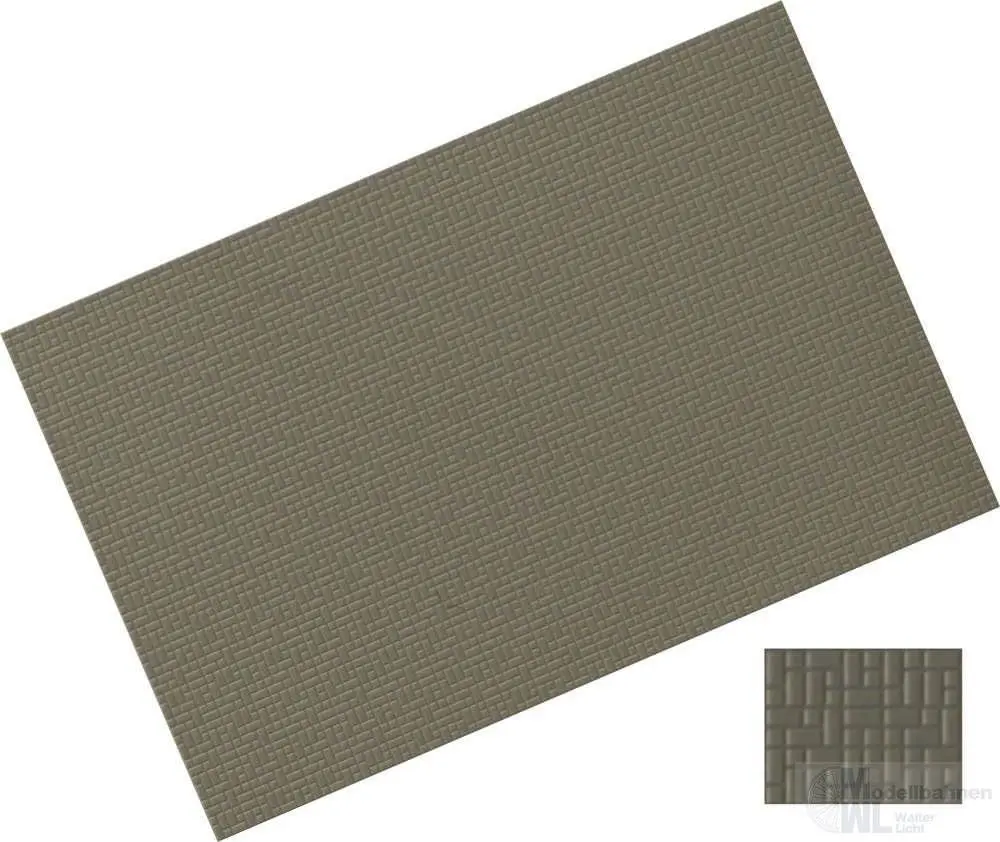 Rietze 70651 - Verbundpflasterplatte 122x79mm betongrau 2 Stück H0 1:87