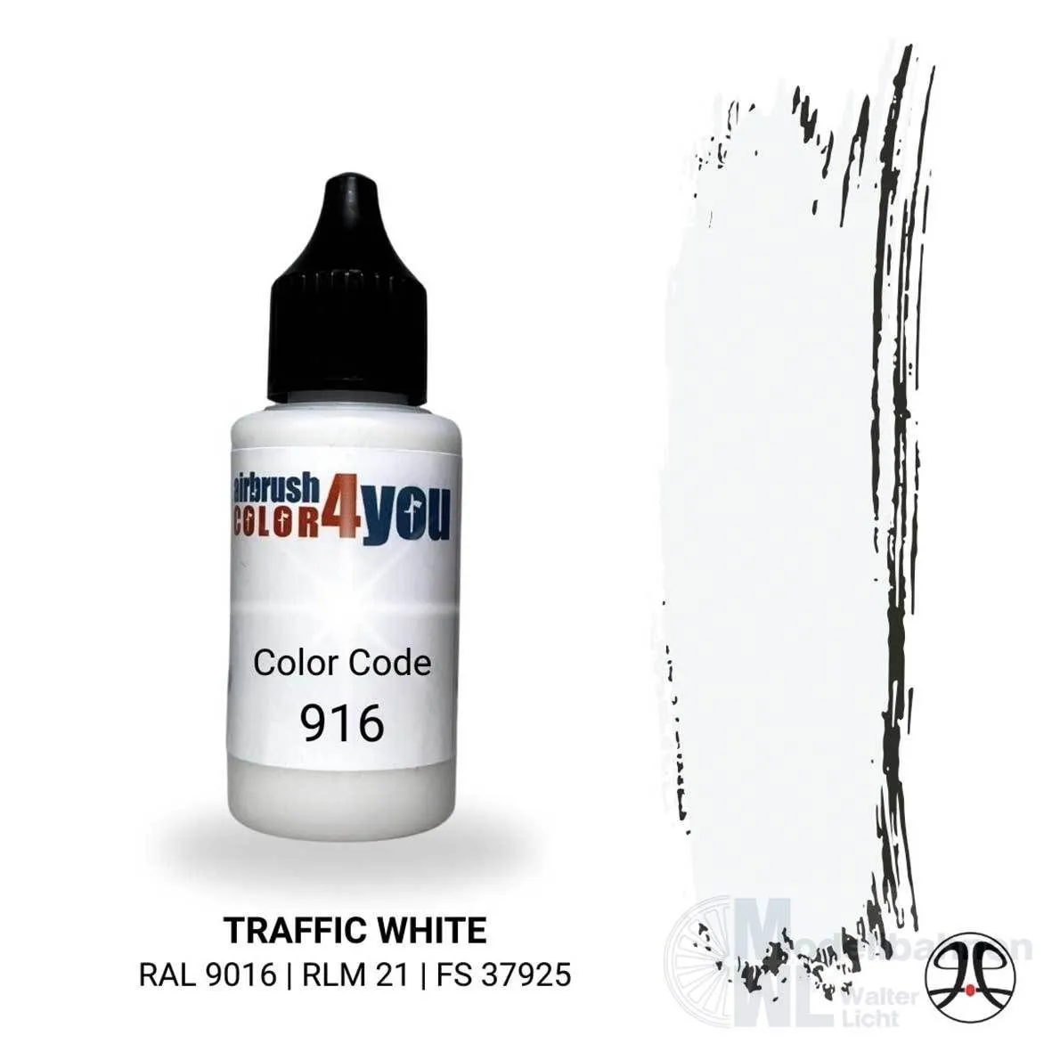 Busch 961000916 - Acrylfarbe Verkehrsweiß RAL9016 30ml