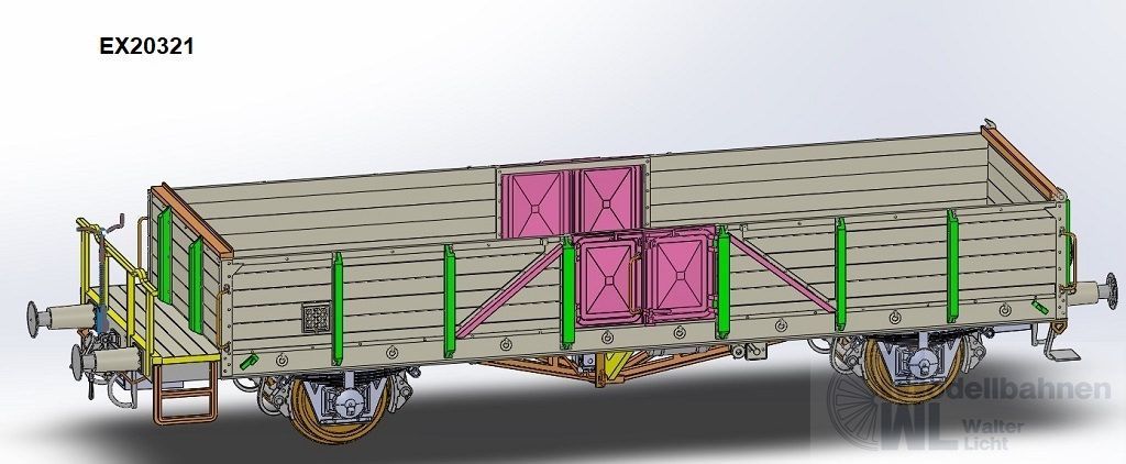 Exact Train 20321 - Güterwagen offen CSD Ep.III Linz mit Bremserbühne H0/GL