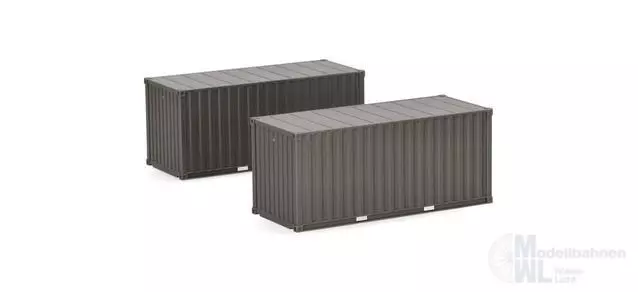 Herpa 747134 - 20ft Container Heer 2x braungrau H0 1:87