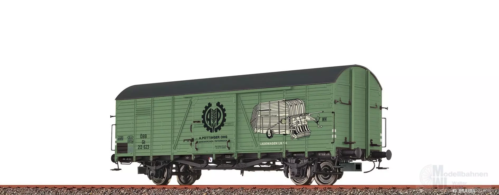 Brawa 50499 - Gütwerwagen ged. ÖBB Ep.III A.Pöttinger H0/GL