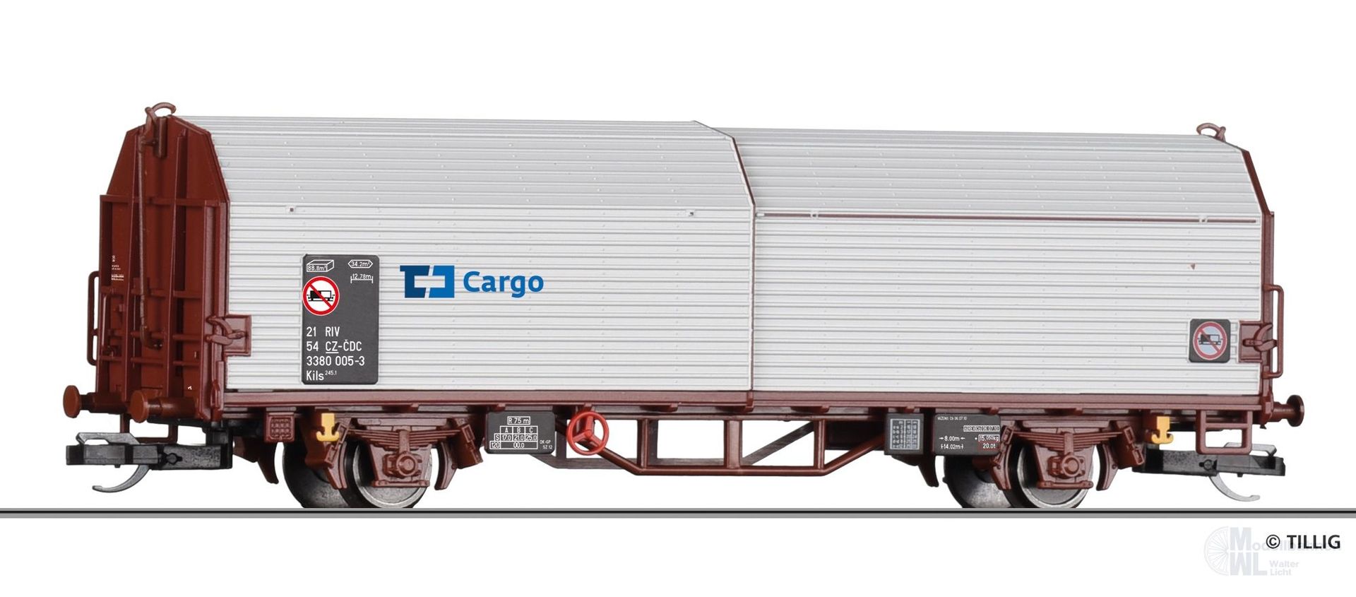 Tillig 14864 - Teleskophaubenwagen CD Cargo Ep.VI Kils TT 1:120