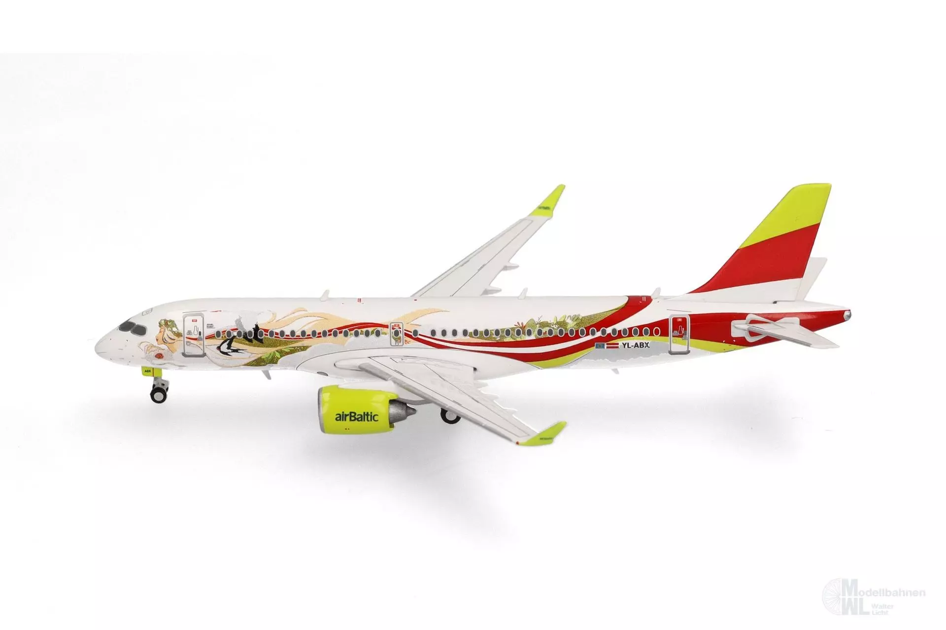 Herpa 562850 - Airbus A220-300 airBaltic 50th A220 1:400