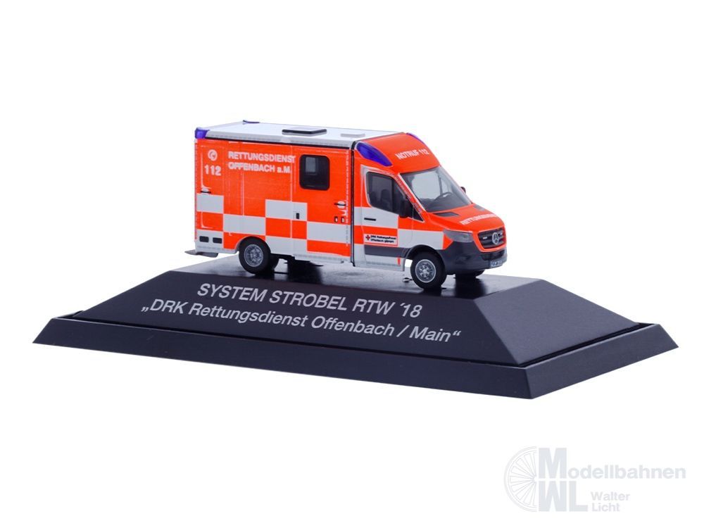 Rietze 76140 - System Strobel RTW ´18 DRK Rettungsdienst Offenbach/Main H0 1:87 Rietze 76140 - System Strobel RTW ´18 DRK Rettungsdienst Offenbach/Main H0 1:87