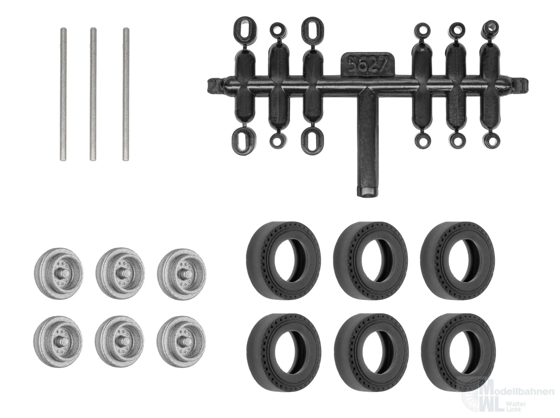 Viessmann 8438 - Nachrüst-Set Gummireifen für kibri Anhänger/Auflieger Einfachbereifung Ø 10,4mm
